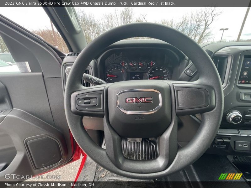  2022 Sierra 3500HD Pro Crew Cab 4WD Chassis Dump Truck Steering Wheel