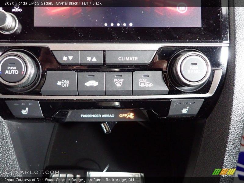 Crystal Black Pearl / Black 2020 Honda Civic Si Sedan