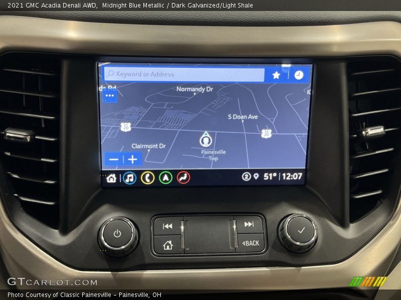 Navigation of 2021 Acadia Denali AWD