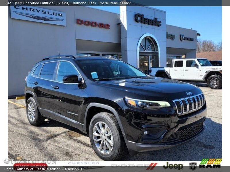 Diamond Black Crystal Pearl / Black 2022 Jeep Cherokee Latitude Lux 4x4