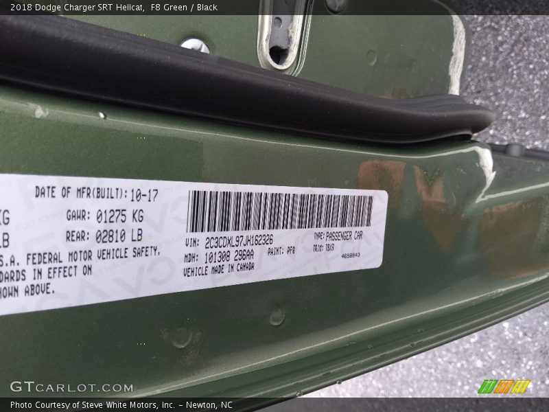 2018 Charger SRT Hellcat F8 Green Color Code PF8