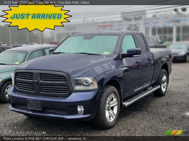 True Blue Pearl / Black 2016 Ram 1500 Sport Crew Cab 4x4