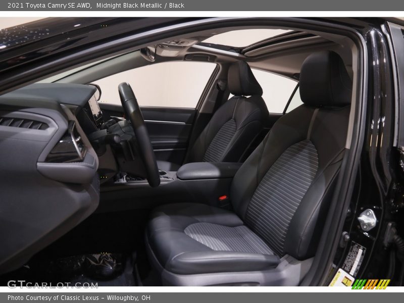 Midnight Black Metallic / Black 2021 Toyota Camry SE AWD