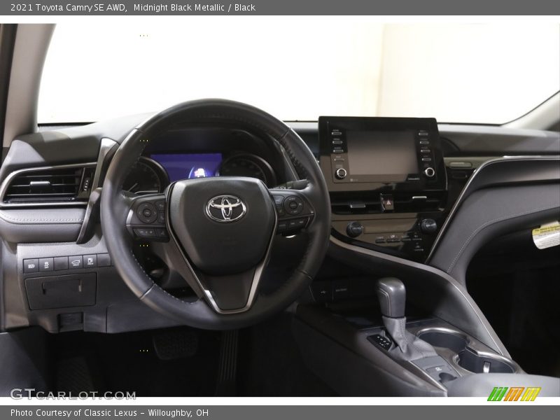 Midnight Black Metallic / Black 2021 Toyota Camry SE AWD