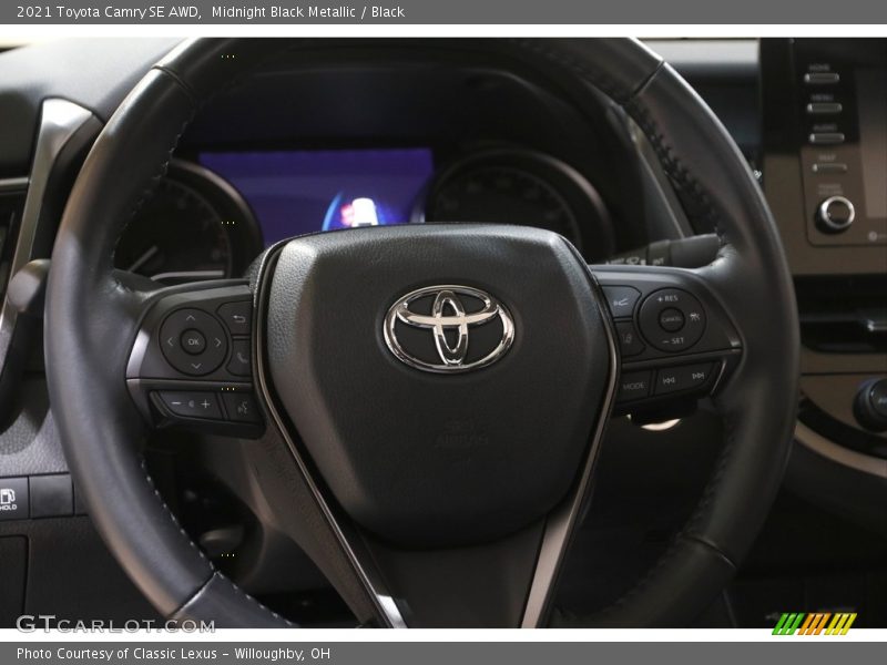 Midnight Black Metallic / Black 2021 Toyota Camry SE AWD