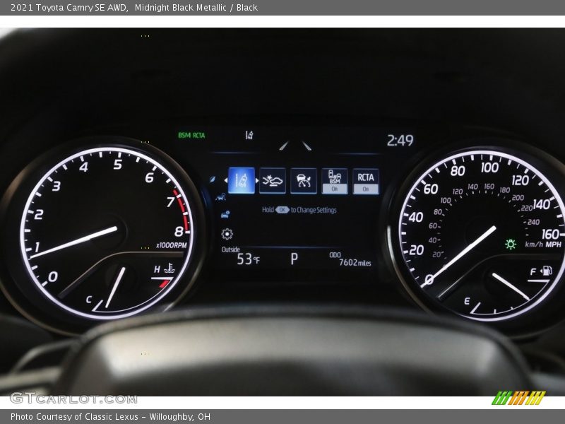 Midnight Black Metallic / Black 2021 Toyota Camry SE AWD