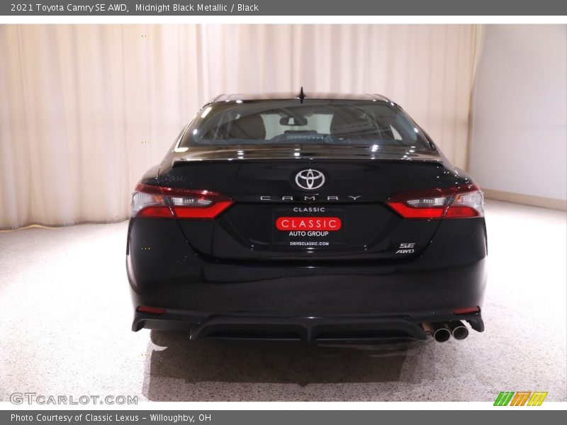 Midnight Black Metallic / Black 2021 Toyota Camry SE AWD