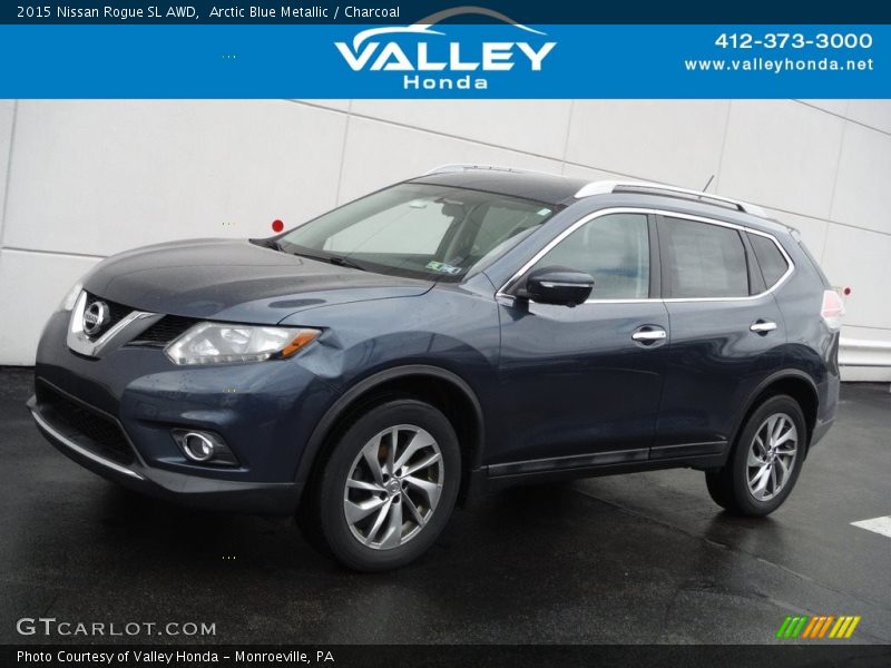 Arctic Blue Metallic / Charcoal 2015 Nissan Rogue SL AWD
