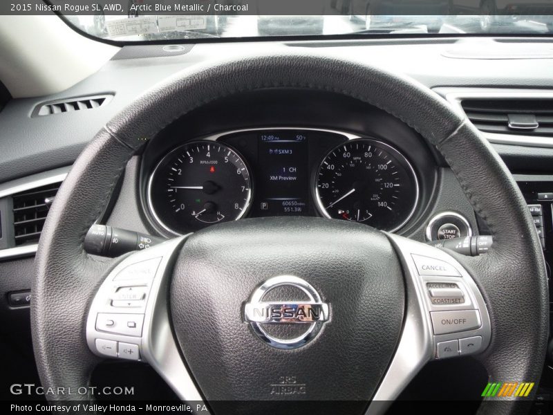 Arctic Blue Metallic / Charcoal 2015 Nissan Rogue SL AWD