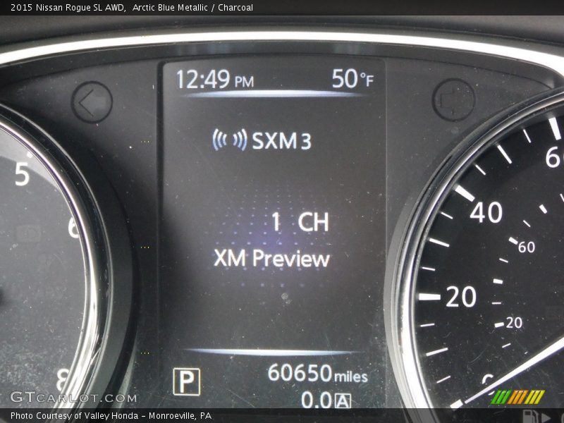 Arctic Blue Metallic / Charcoal 2015 Nissan Rogue SL AWD