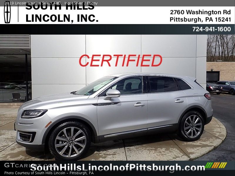 Ingot Silver / Ebony 2019 Lincoln Nautilus Select AWD