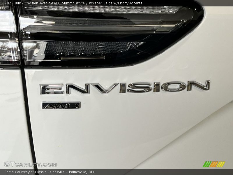Summit White / Whisper Beige w/Ebony Accents 2022 Buick Envision Avenir AWD
