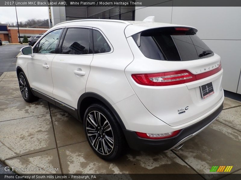 White Platinum / Modern Heritage Theme 2017 Lincoln MKC Black Label AWD