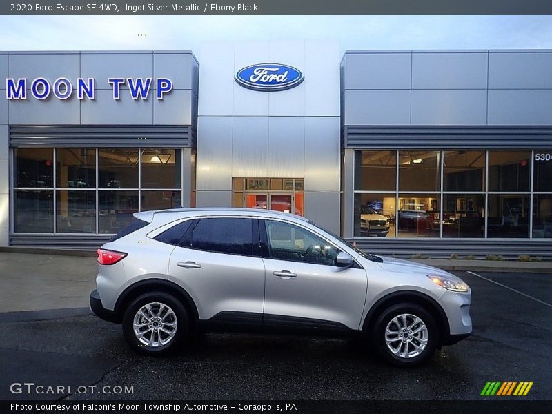 Ingot Silver Metallic / Ebony Black 2020 Ford Escape SE 4WD