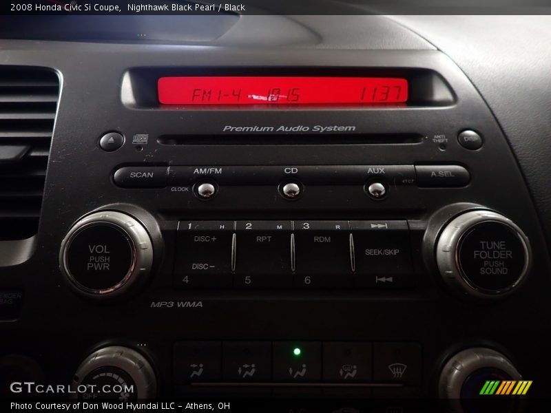 Nighthawk Black Pearl / Black 2008 Honda Civic Si Coupe