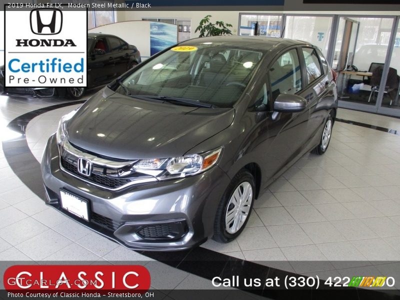 Modern Steel Metallic / Black 2019 Honda Fit LX