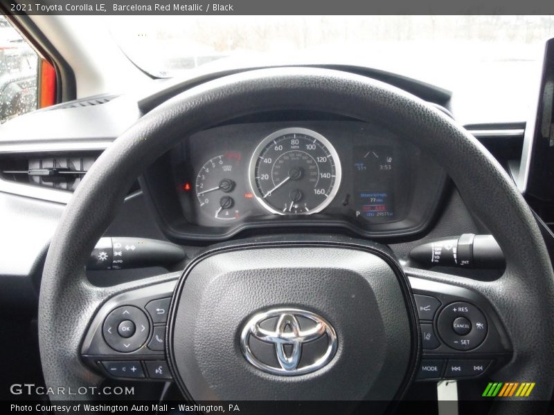 Barcelona Red Metallic / Black 2021 Toyota Corolla LE