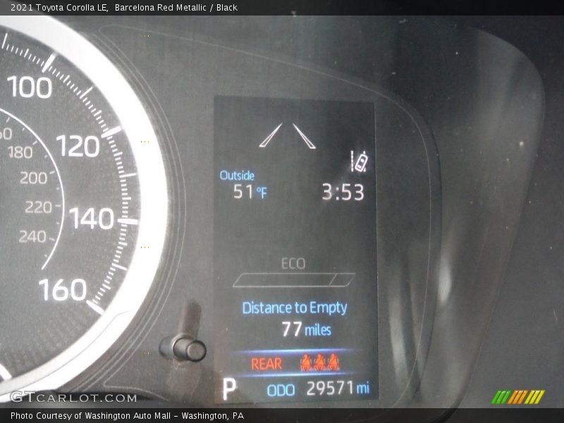 Barcelona Red Metallic / Black 2021 Toyota Corolla LE