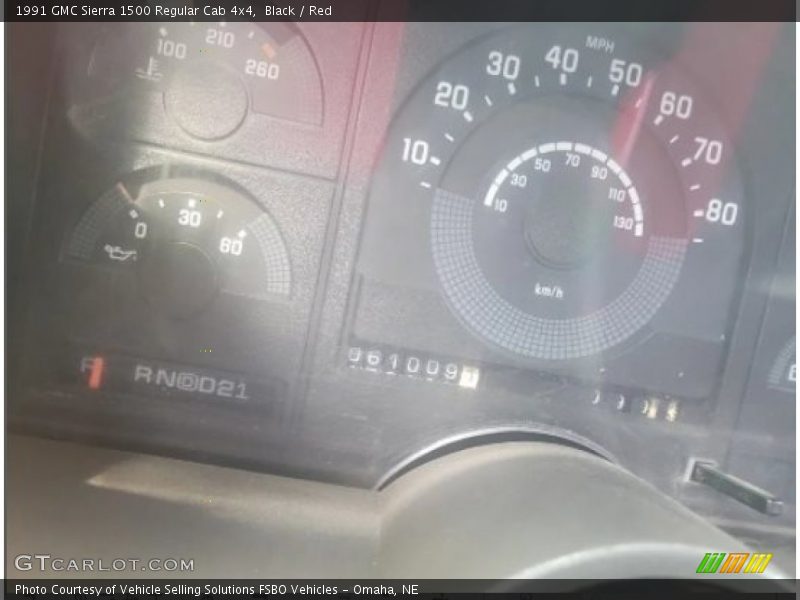 Black / Red 1991 GMC Sierra 1500 Regular Cab 4x4