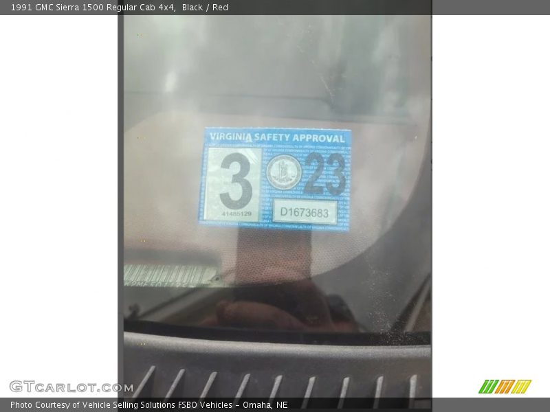 Black / Red 1991 GMC Sierra 1500 Regular Cab 4x4