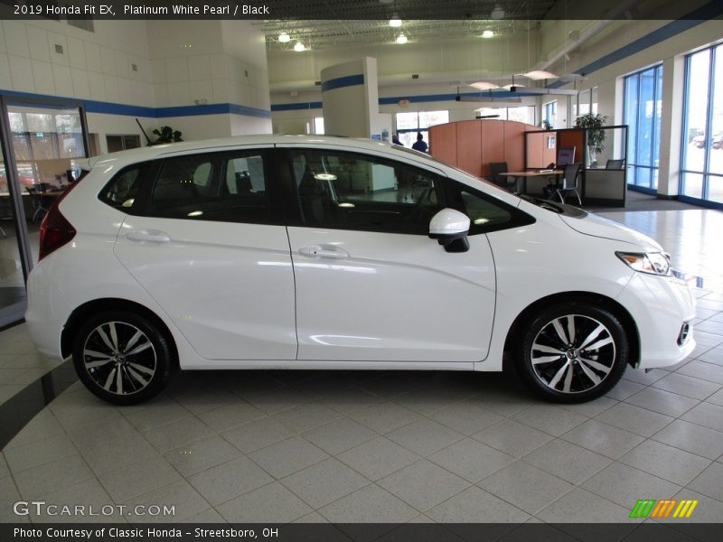 Platinum White Pearl / Black 2019 Honda Fit EX