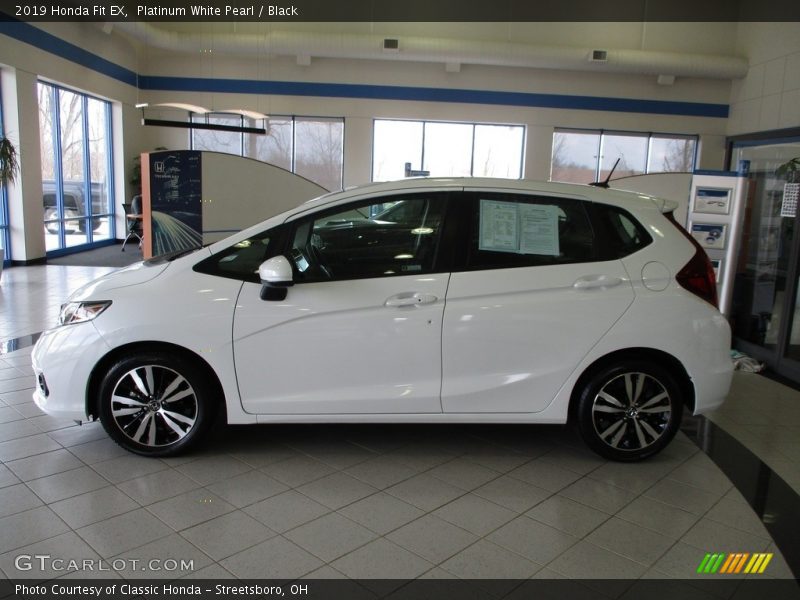 Platinum White Pearl / Black 2019 Honda Fit EX