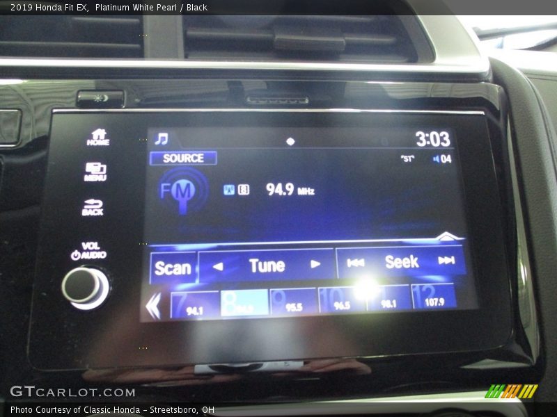 Platinum White Pearl / Black 2019 Honda Fit EX