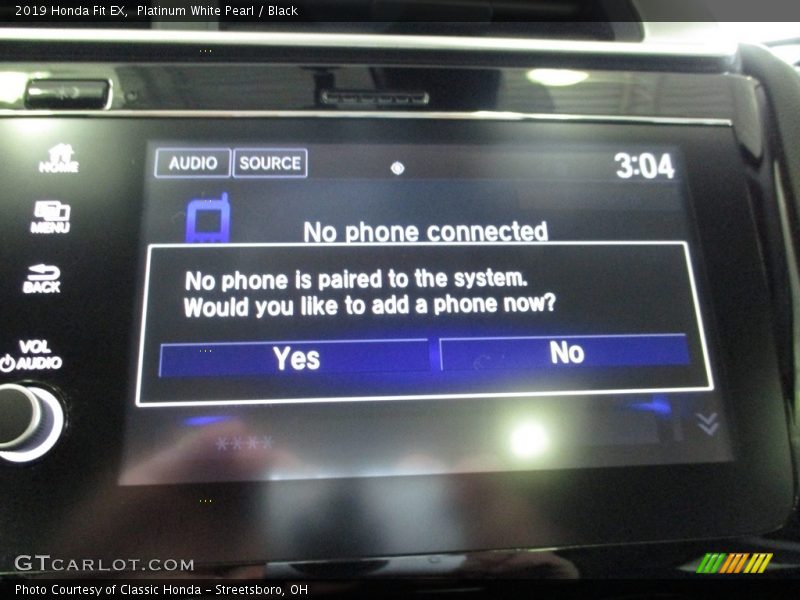 Platinum White Pearl / Black 2019 Honda Fit EX