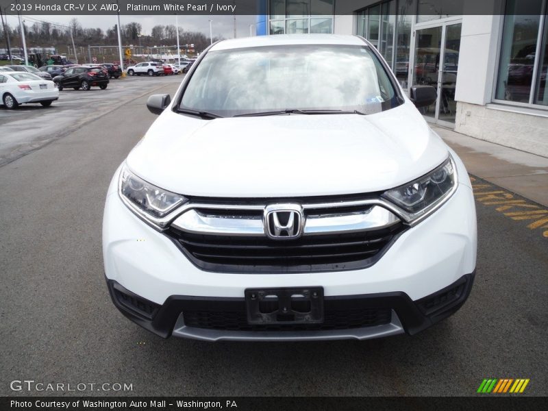 Platinum White Pearl / Ivory 2019 Honda CR-V LX AWD