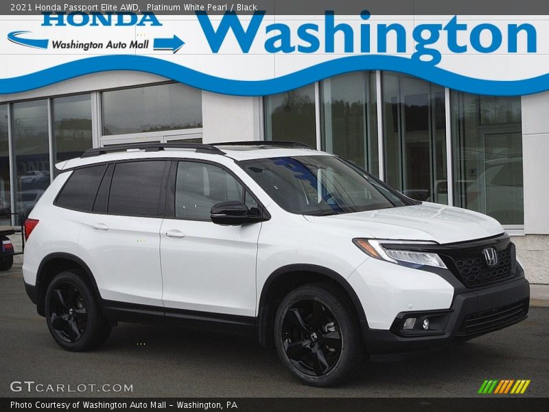 Platinum White Pearl / Black 2021 Honda Passport Elite AWD