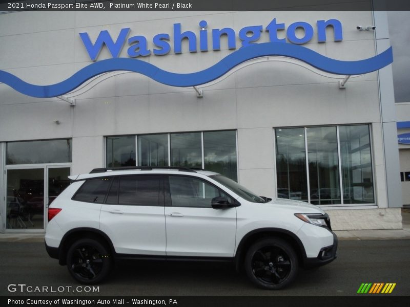 Platinum White Pearl / Black 2021 Honda Passport Elite AWD