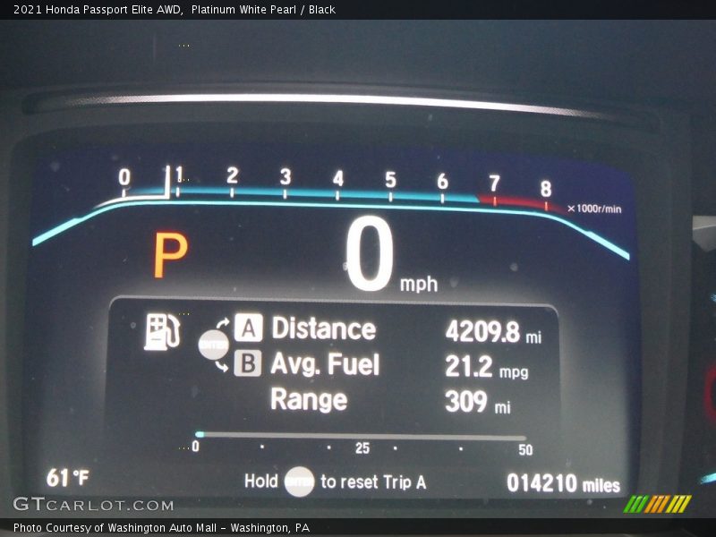 Platinum White Pearl / Black 2021 Honda Passport Elite AWD