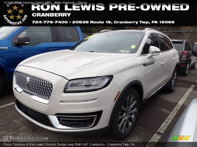 White Platinum / Ebony 2019 Lincoln Nautilus Select AWD