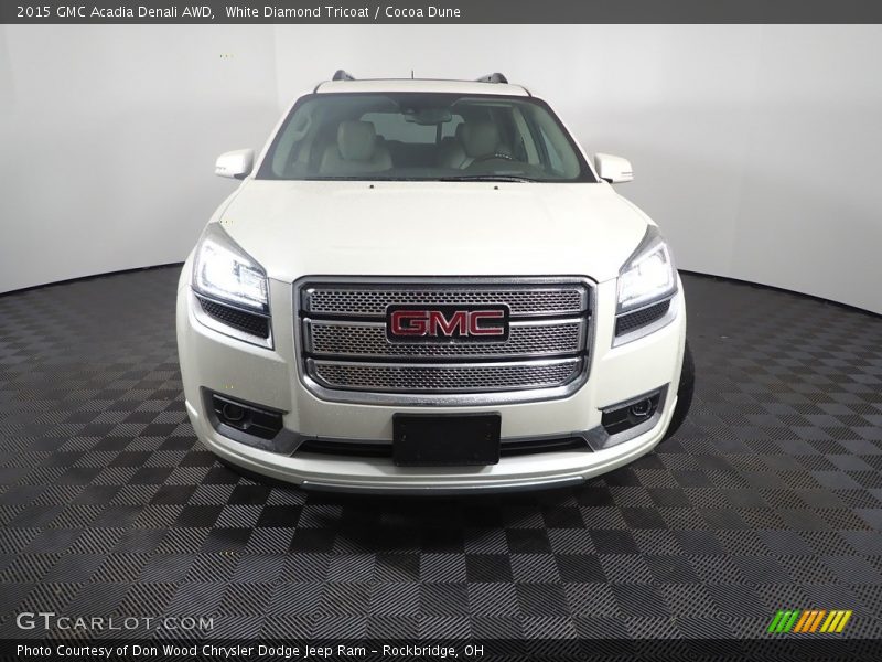 White Diamond Tricoat / Cocoa Dune 2015 GMC Acadia Denali AWD