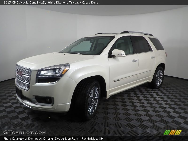 White Diamond Tricoat / Cocoa Dune 2015 GMC Acadia Denali AWD