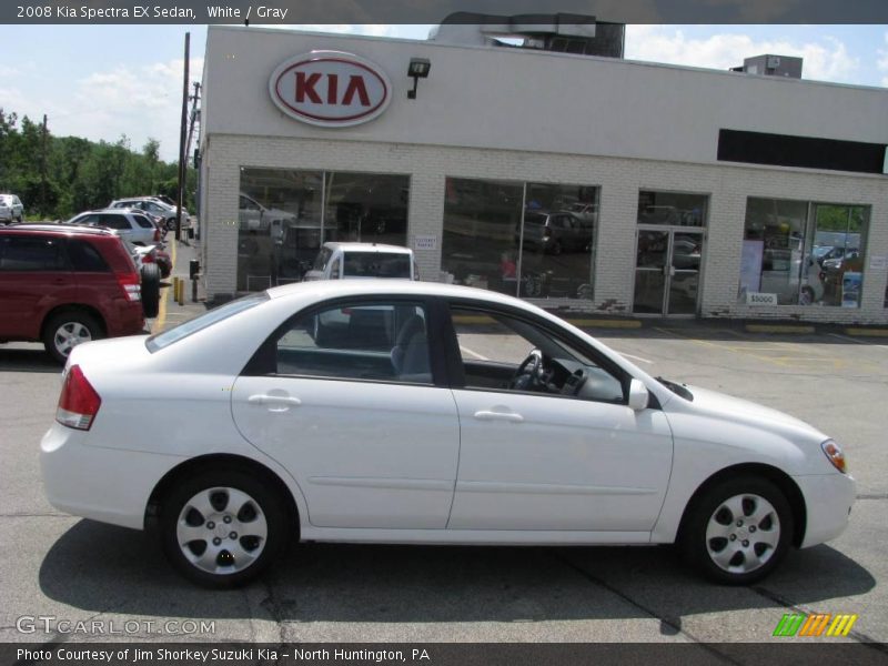 White / Gray 2008 Kia Spectra EX Sedan
