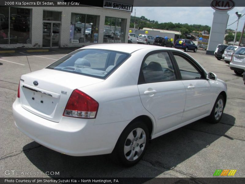White / Gray 2008 Kia Spectra EX Sedan