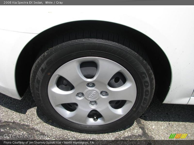White / Gray 2008 Kia Spectra EX Sedan