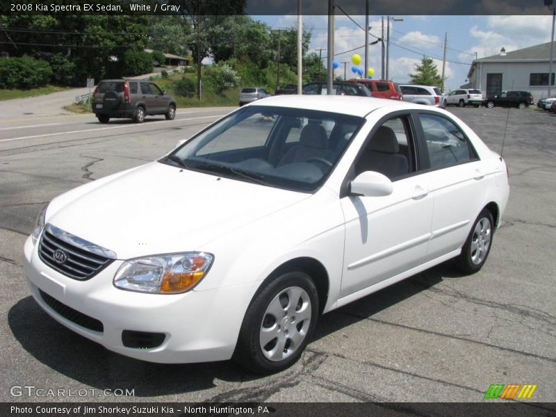 White / Gray 2008 Kia Spectra EX Sedan