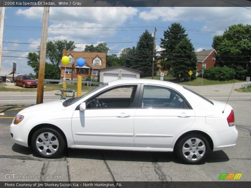 White / Gray 2008 Kia Spectra EX Sedan