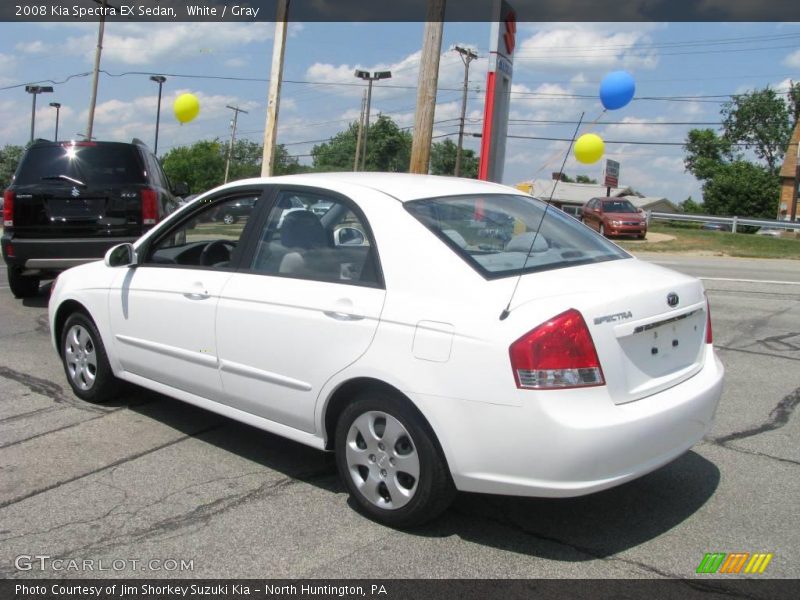 White / Gray 2008 Kia Spectra EX Sedan