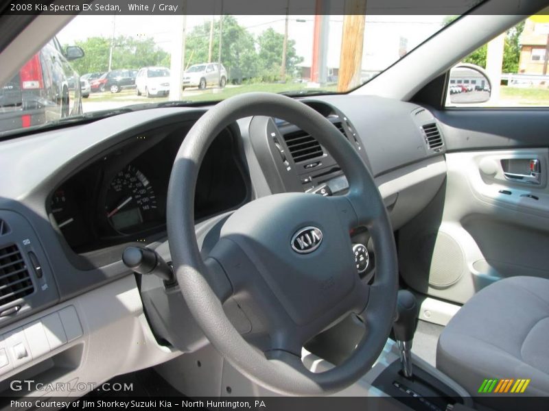 White / Gray 2008 Kia Spectra EX Sedan