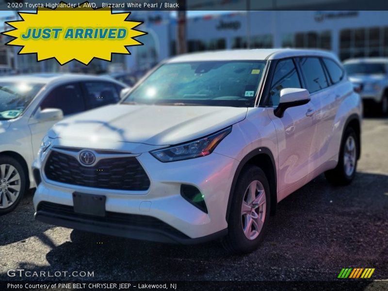 Blizzard White Pearl / Black 2020 Toyota Highlander L AWD