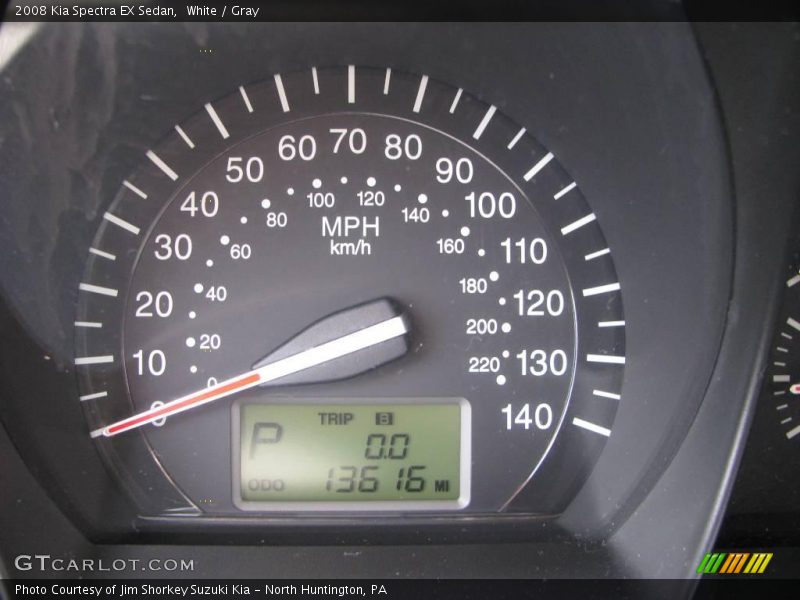 White / Gray 2008 Kia Spectra EX Sedan