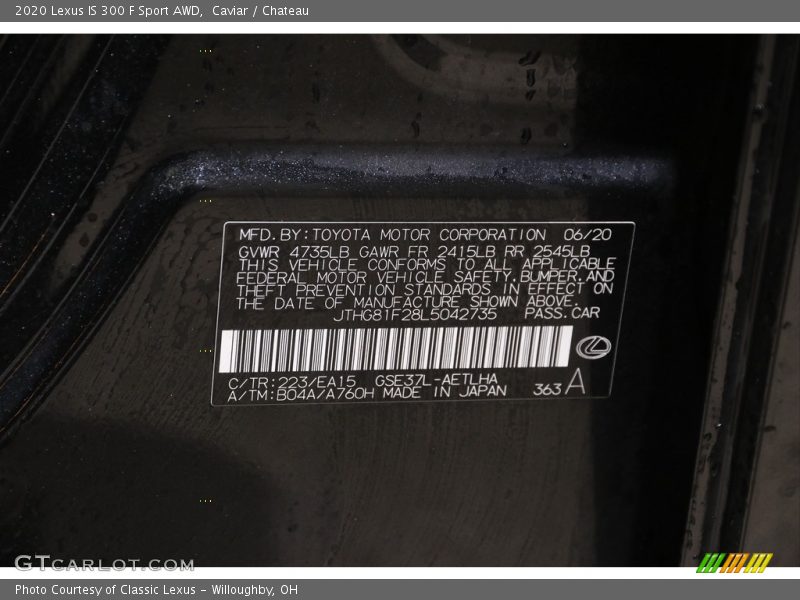Caviar / Chateau 2020 Lexus IS 300 F Sport AWD