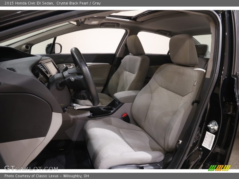 Crystal Black Pearl / Gray 2015 Honda Civic EX Sedan