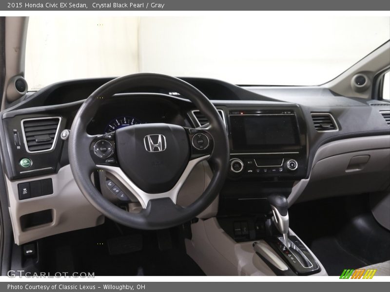 Crystal Black Pearl / Gray 2015 Honda Civic EX Sedan