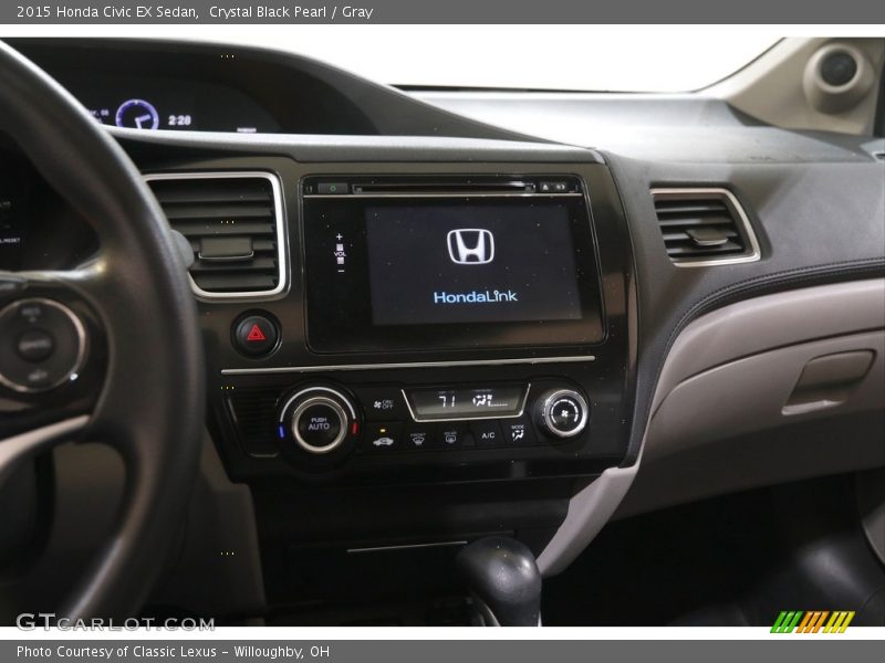 Crystal Black Pearl / Gray 2015 Honda Civic EX Sedan
