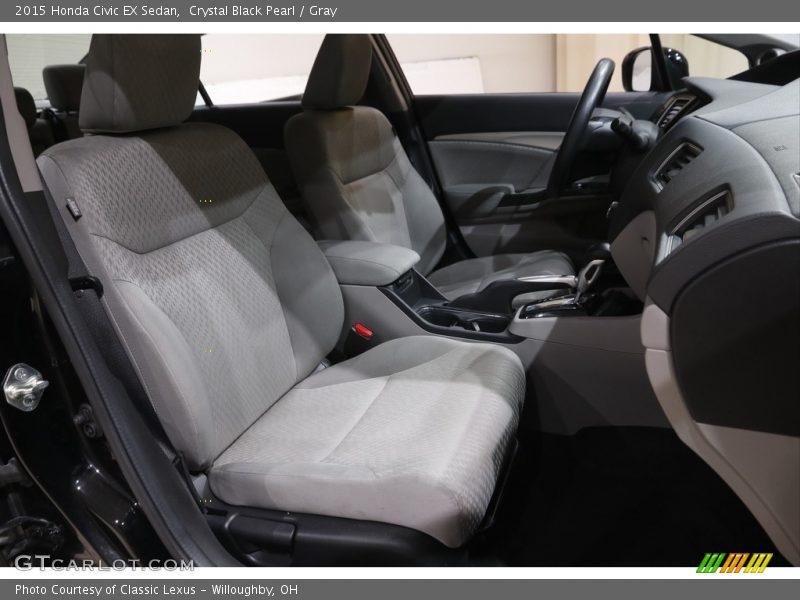 Crystal Black Pearl / Gray 2015 Honda Civic EX Sedan