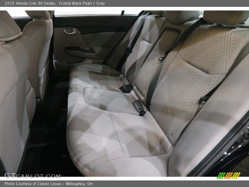Crystal Black Pearl / Gray 2015 Honda Civic EX Sedan